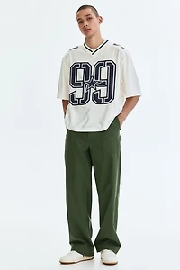 Loose-Fit Printed Mesh T-Shirt