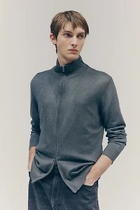 Slip-Fit Cardigan with Zipper