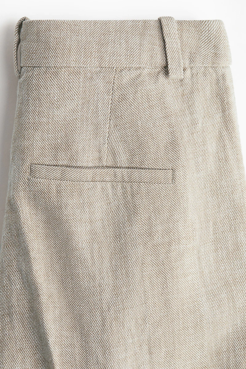 Wide-Leg Linen-Blend Pants