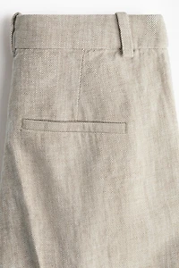Wide-Leg Linen-Blend Pants