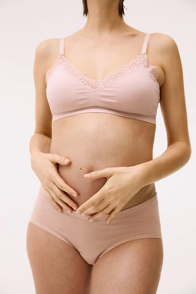 MAMA 5-Pack Lace-Trimmed Cotton Hipster Briefs