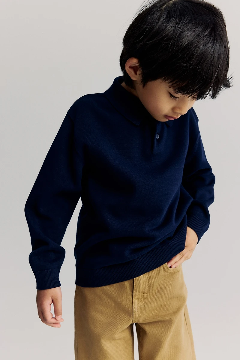 Fine-Knit Polo Shirt
