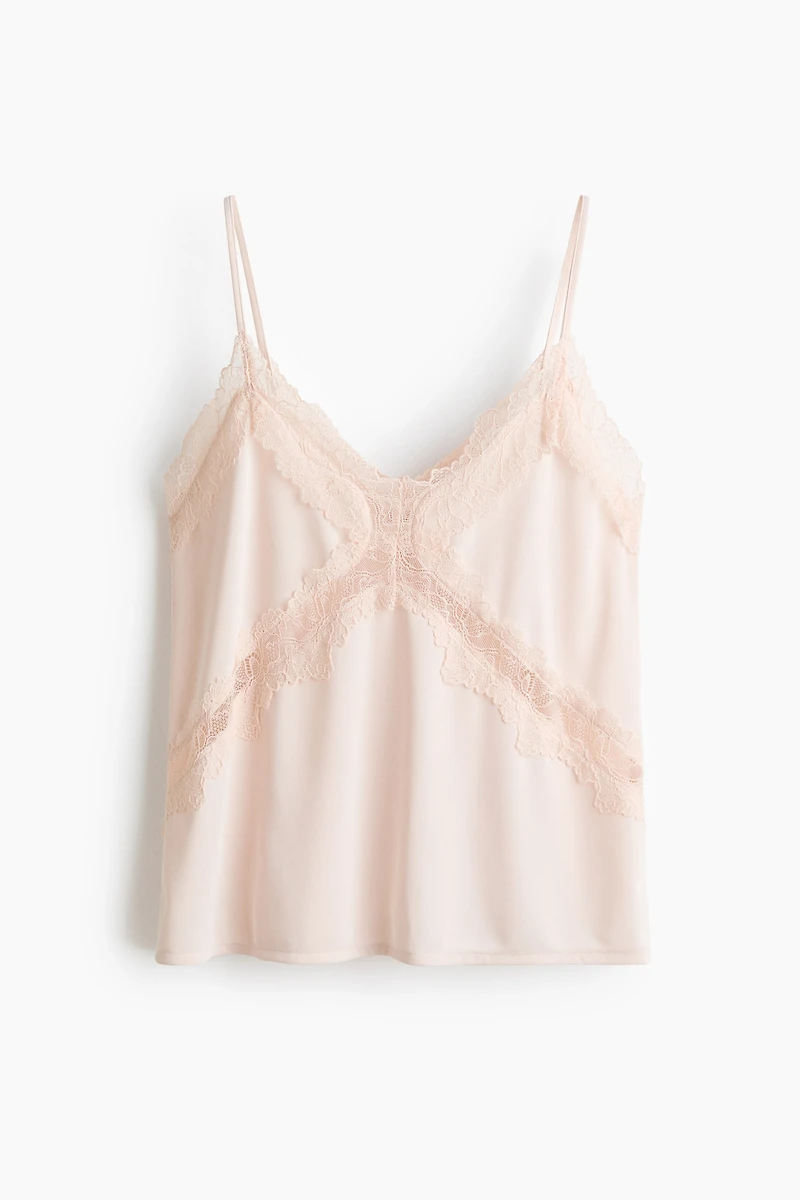 Lace-Trimmed Ponte Camisole Top