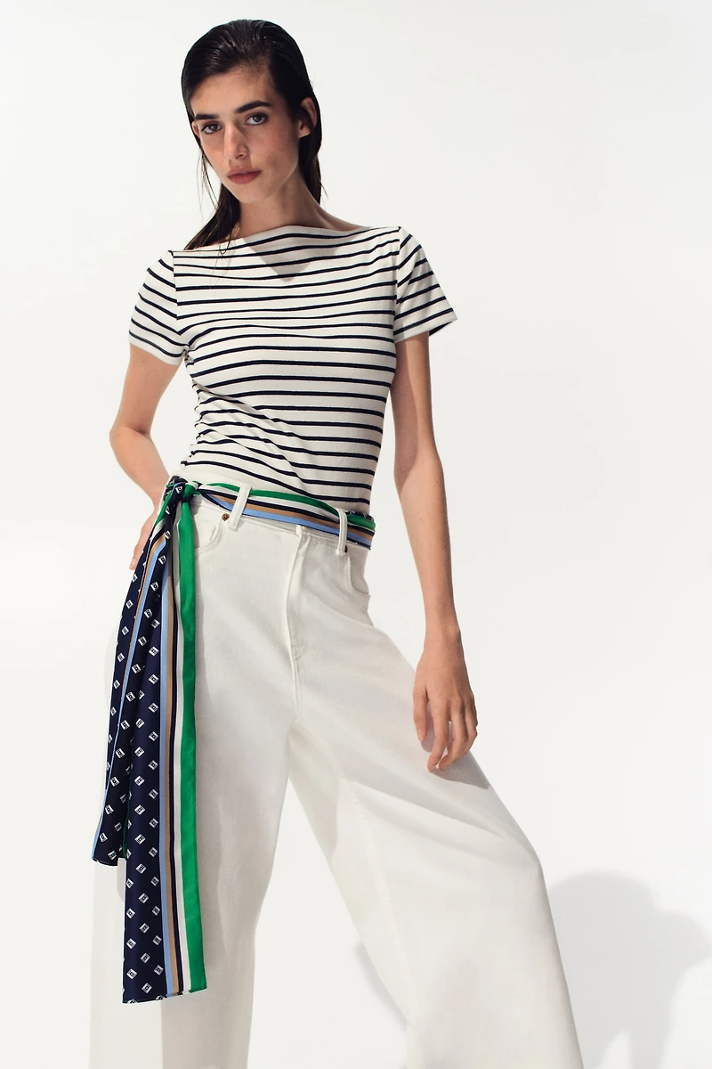 Boat-Neck Cotton Top
