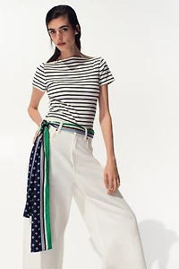 Boat-Neck Cotton Top