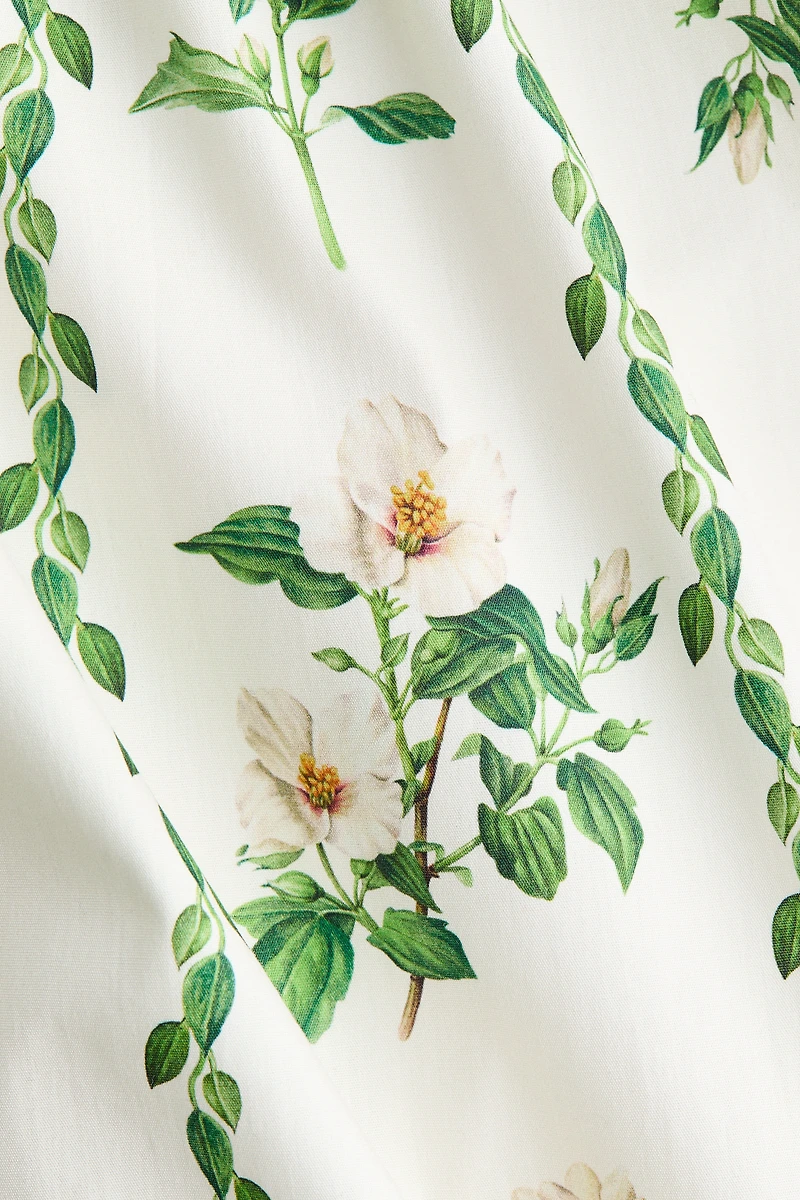 Cotton Dress with Flared Skirt