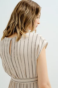 MAMA Sleeveless Tie-Belt Jumpsuit
