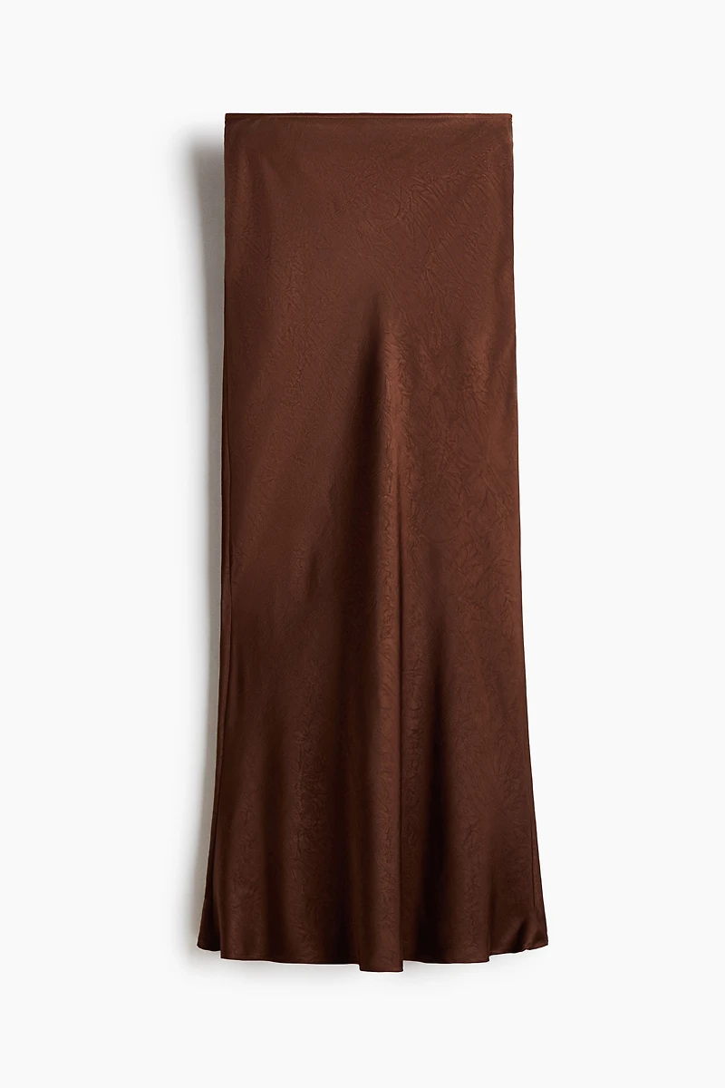 Crinkled Satin Maxi Skirt