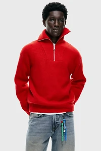 Loose-Fit Half-Zip Sweater