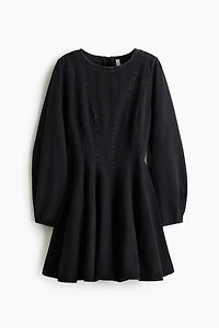 Flared-Skirt Denim Dress