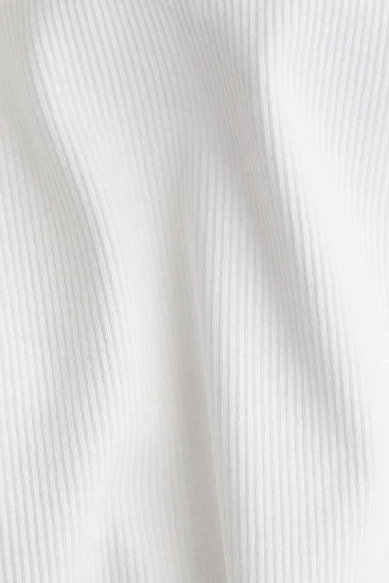 Picot-Trimmed Ribbed T-Shirt