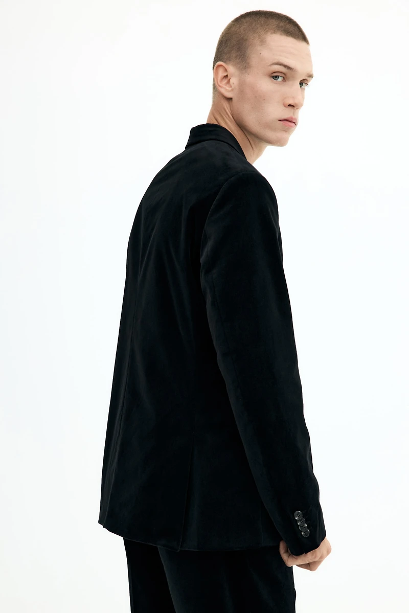 Veste classique à fermeture droite en velours