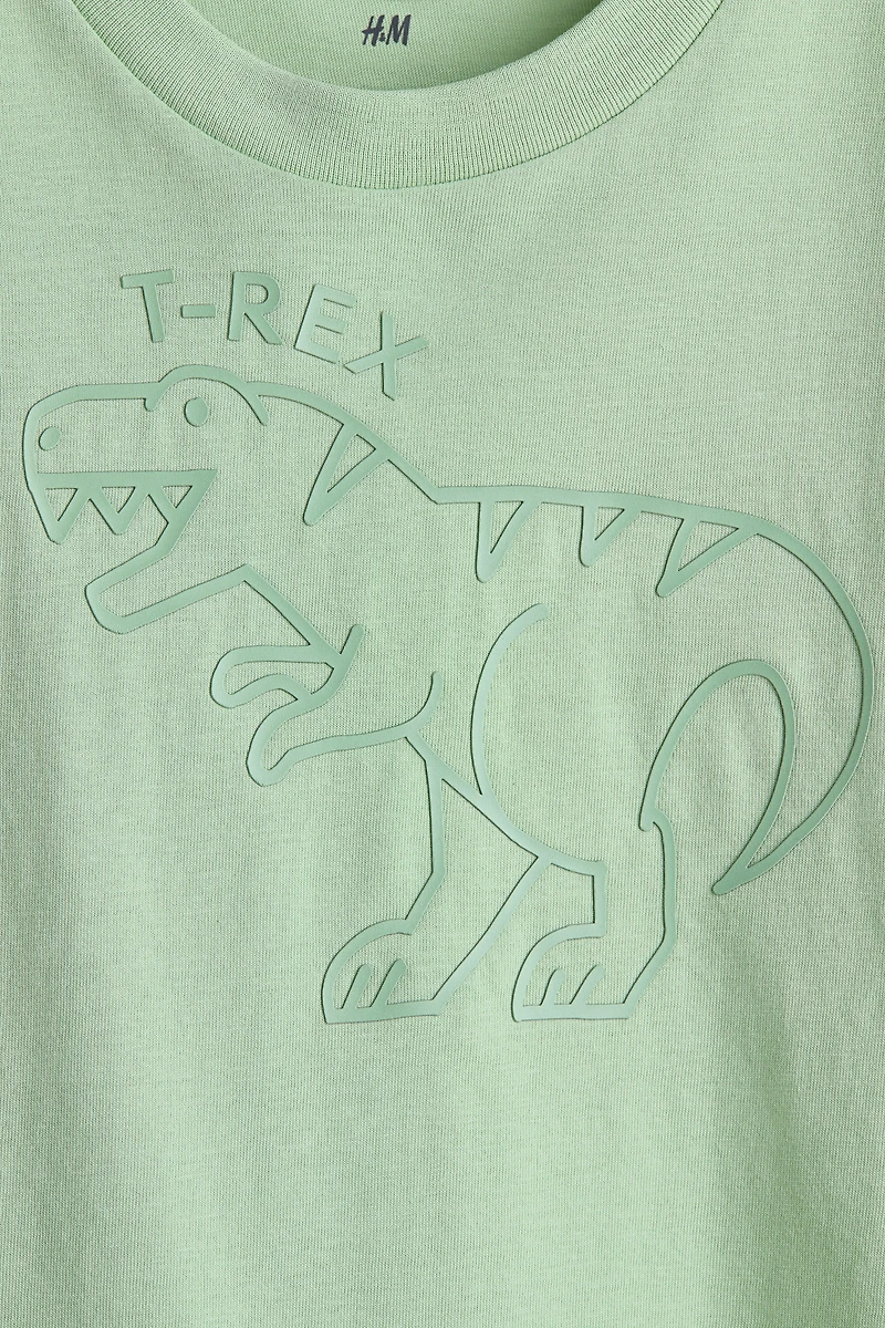 Cotton T-Shirt with Printed Motif