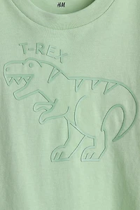 Cotton T-Shirt with Printed Motif