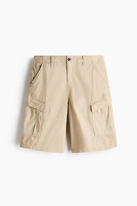Loose-Fit Cotton Cargo Shorts