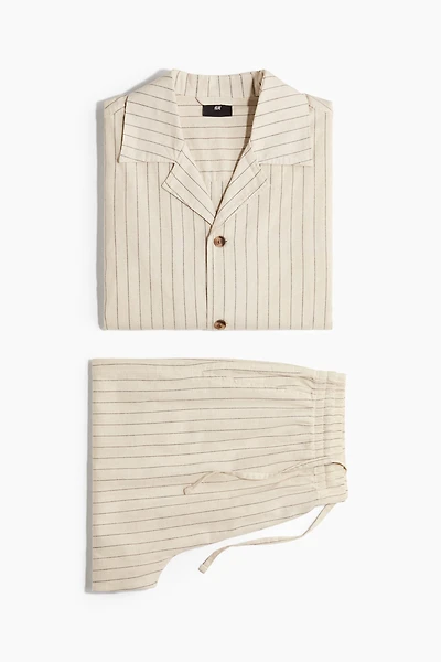 Linen-Blend Resort Shirt and Shorts Set