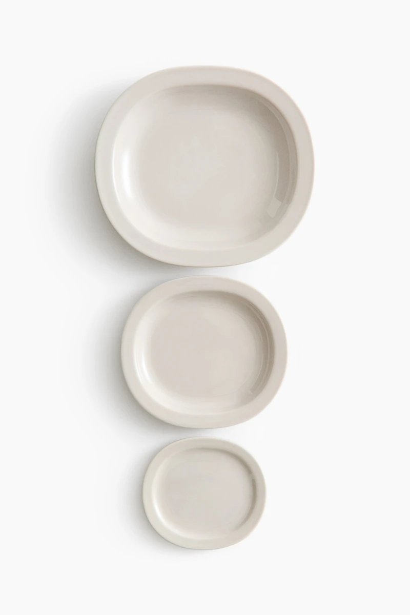 3-Piece Porcelain Serving Plate Set