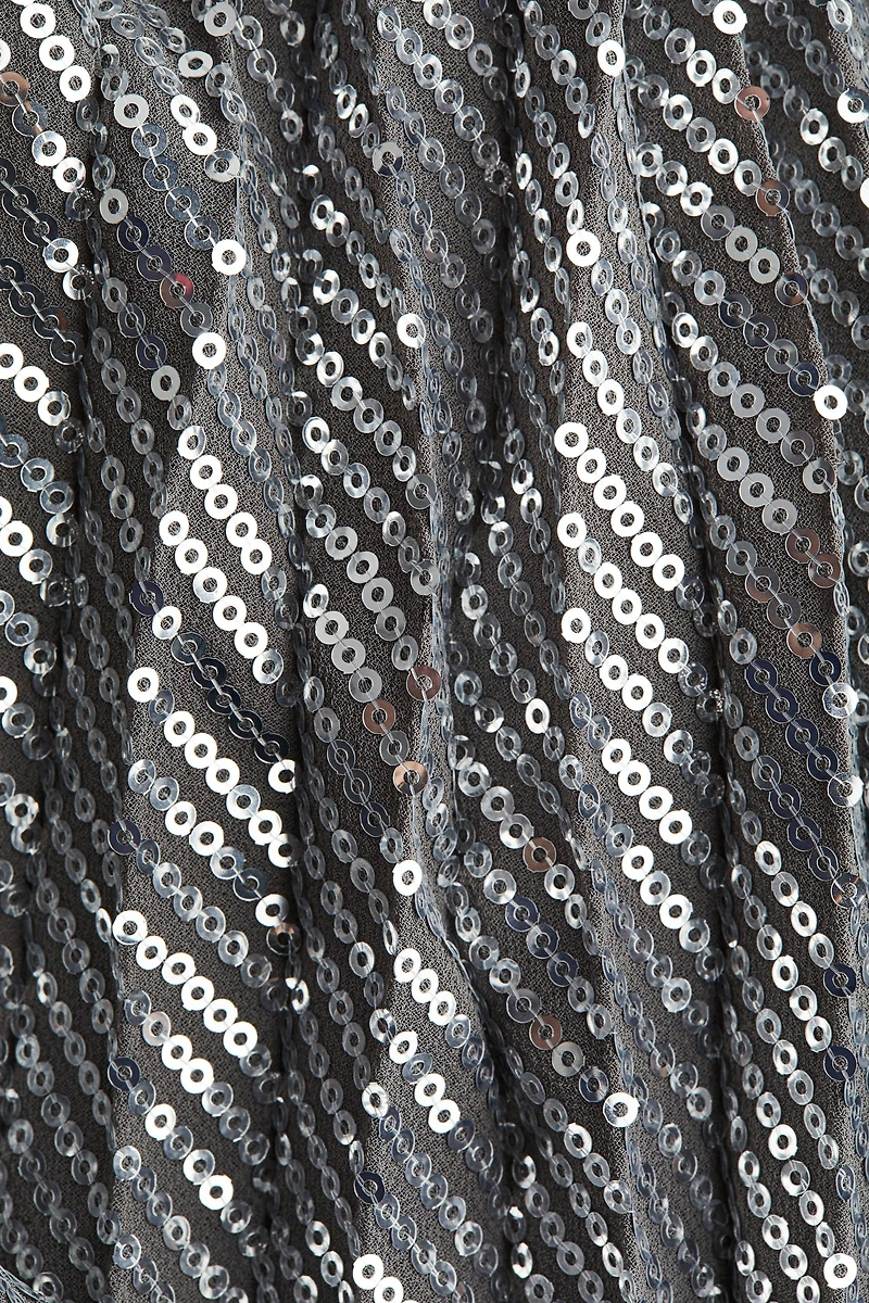 Sequined Plissé Skirt