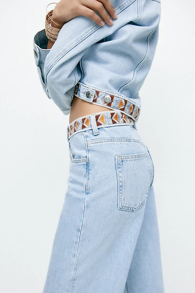 Jean large à taille très haute