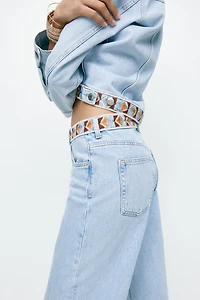 Jean large à taille très haute