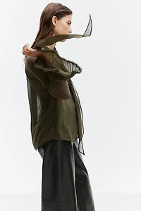 Blouse lavallière en mousseline