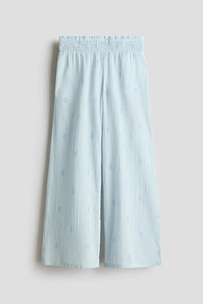 Crinkled Cotton Pants