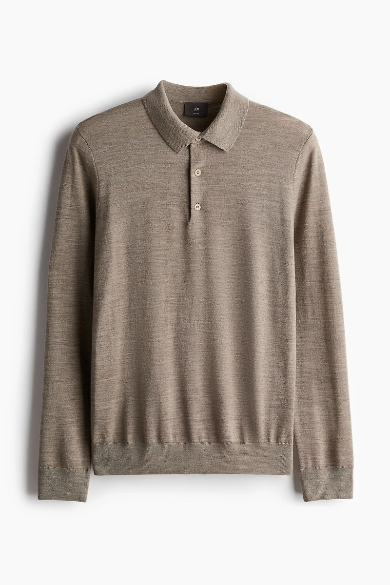 Slim Fit Wool Polo Shirt