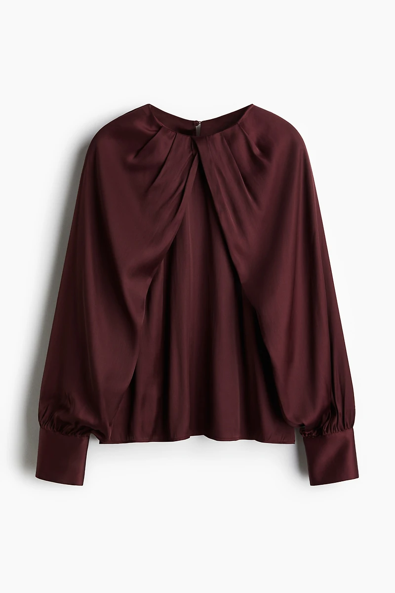 Blouse en satin avec manches ballon