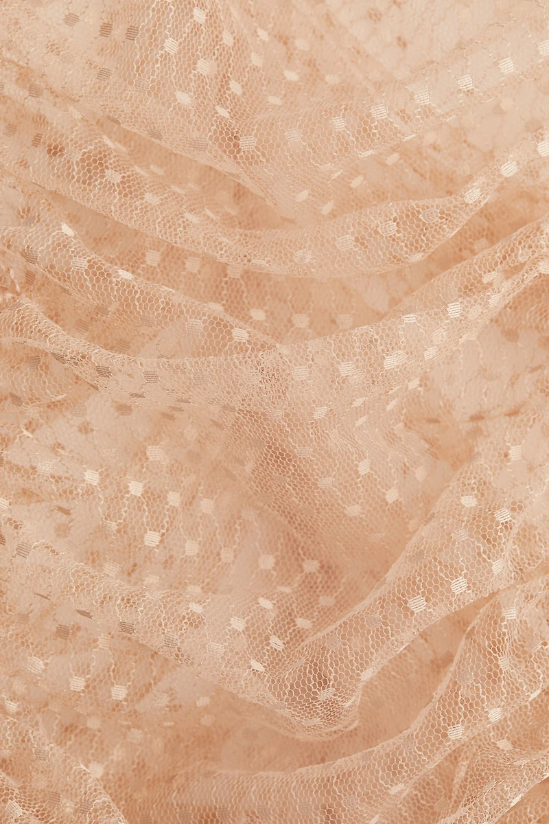 Embroidered Mesh Top