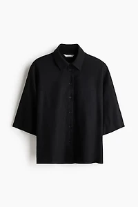 Oversized Linen-Blend Shirt