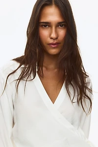 Chemise croisée en viscose mélangée