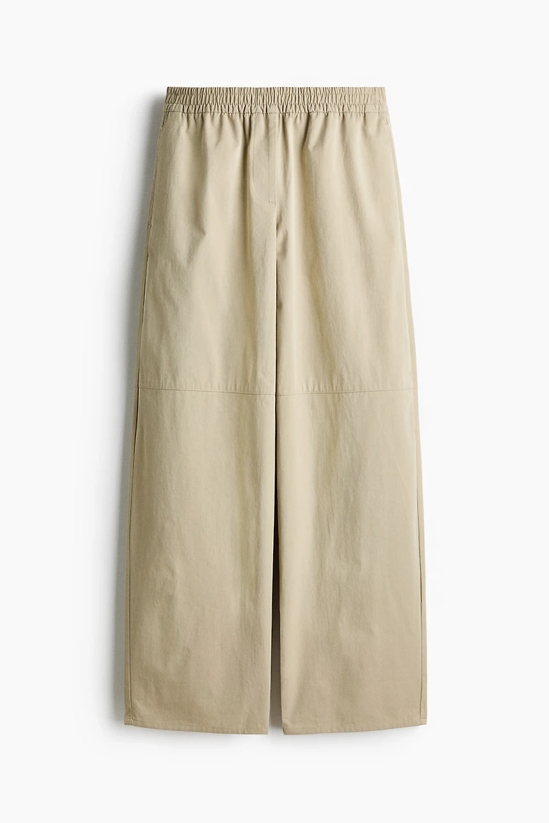 Barrel-Leg Twill Pants