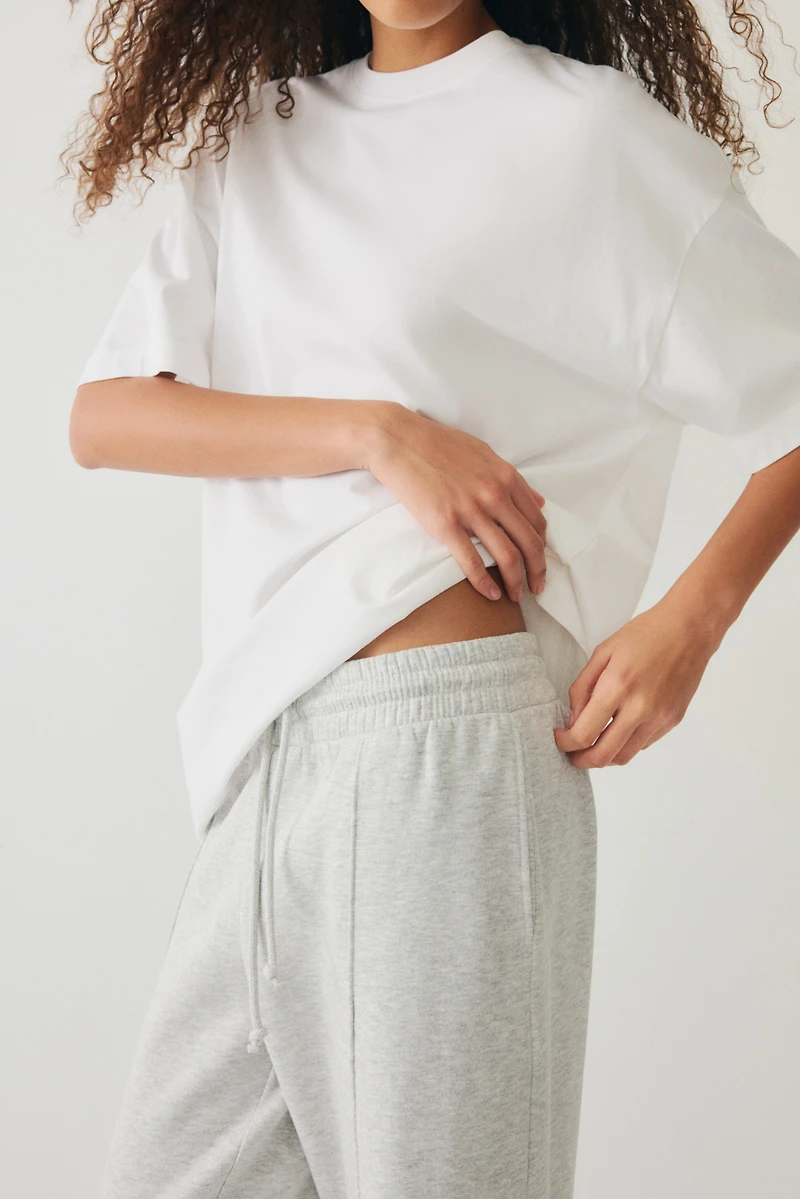 Wide-Leg Crease-Front Sweatpants