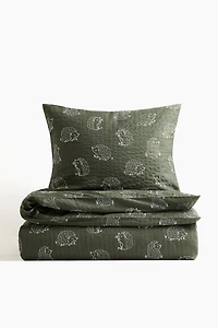 Patterned Seersucker Duvet Cover Set