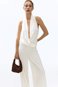 Shawl-Collar Wrap Top