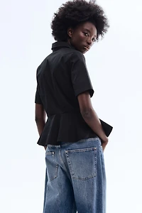 Chemise péplum en popeline