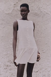 Linen-Blend Dress