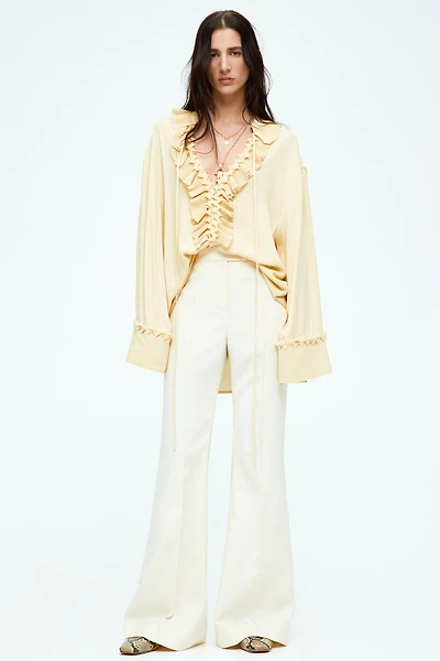Flared Creased Pants