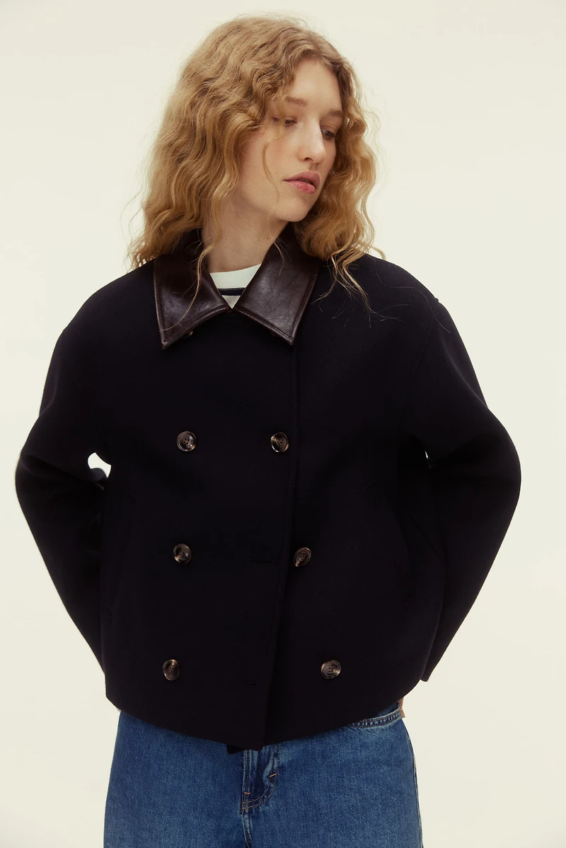 Wool-Blend Pea Coat