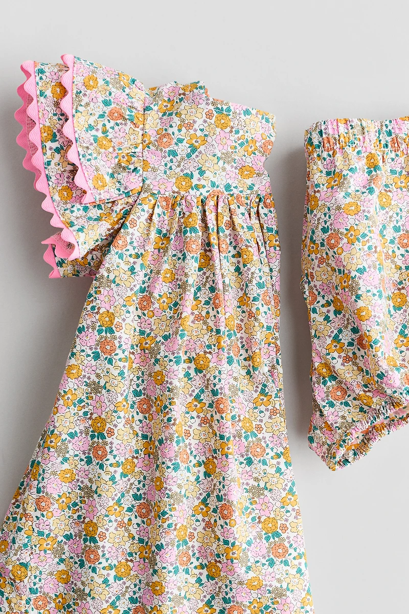 2-Piece Cotton Dress and Bloomers Set