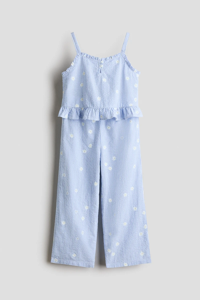 2-Piece Ruffle-Trimmed Seersucker Set