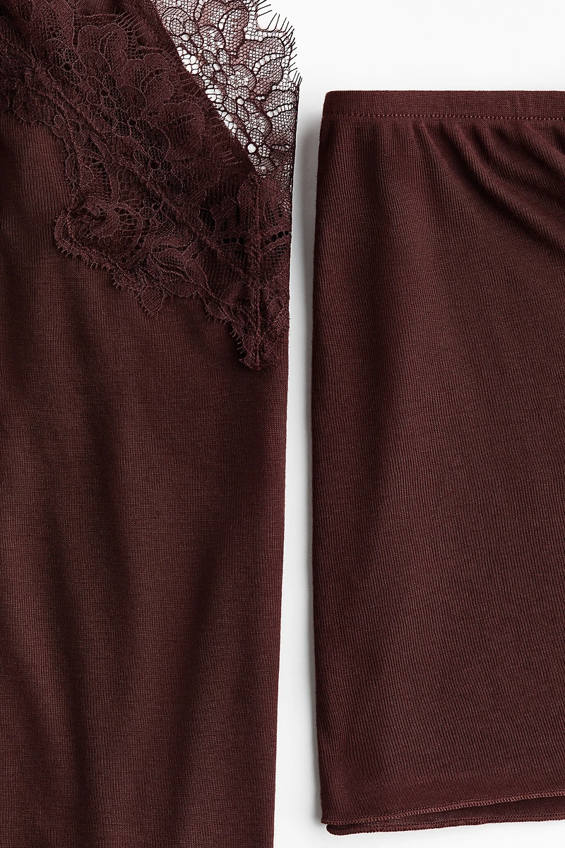 Lace-Trimmed Pajamas