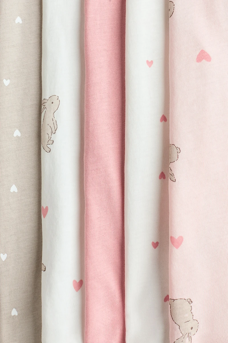 5-Pack Short Cotton Pajama Jumpsuits