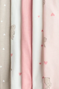 5-Pack Short Cotton Pajama Jumpsuits