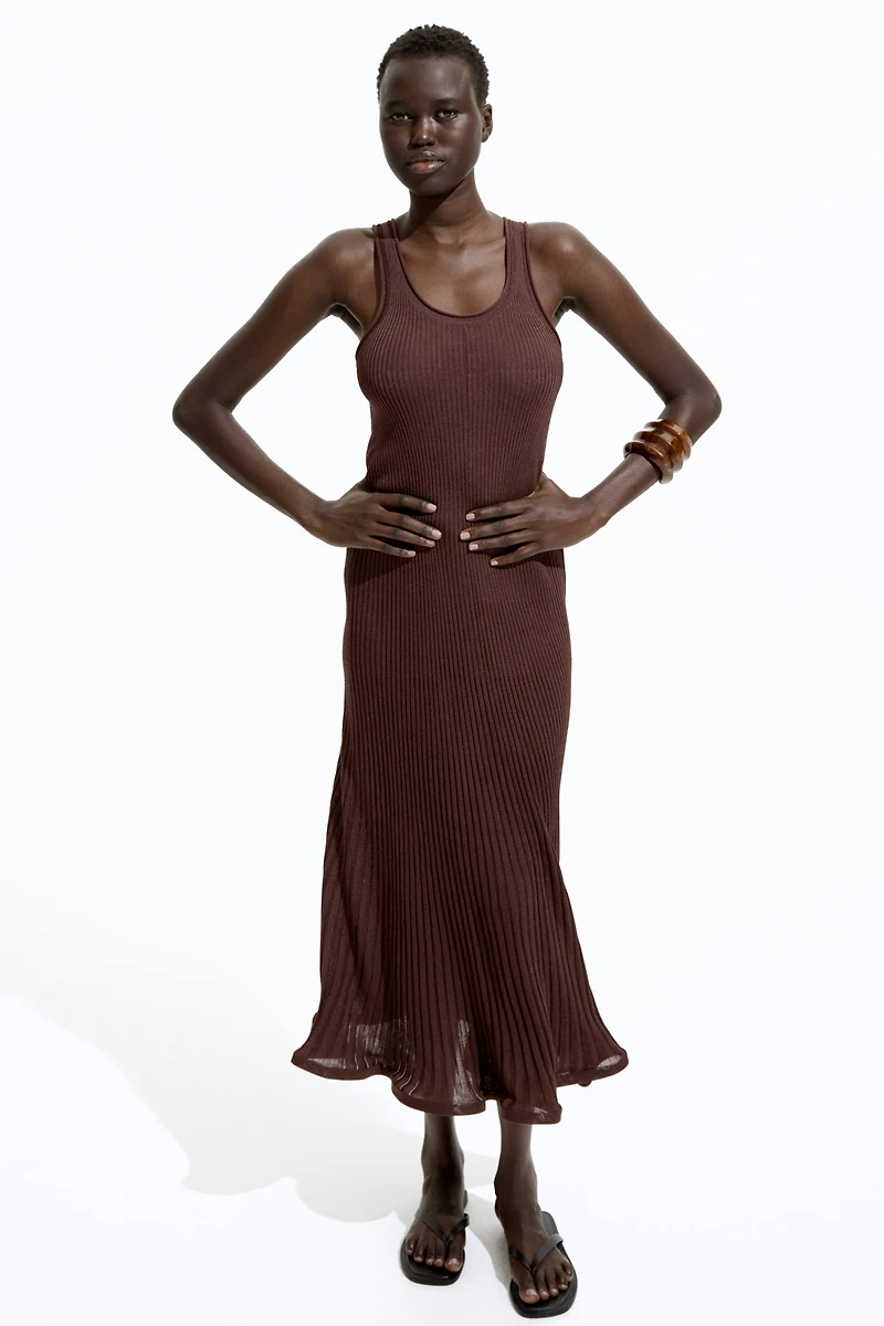 Robe maxi en soie mélangée
