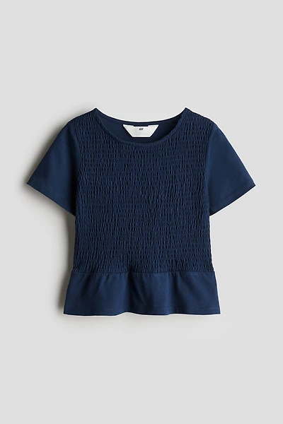 Smocked Peplum Top