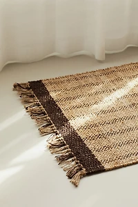 Small Jute Rug with Fringe