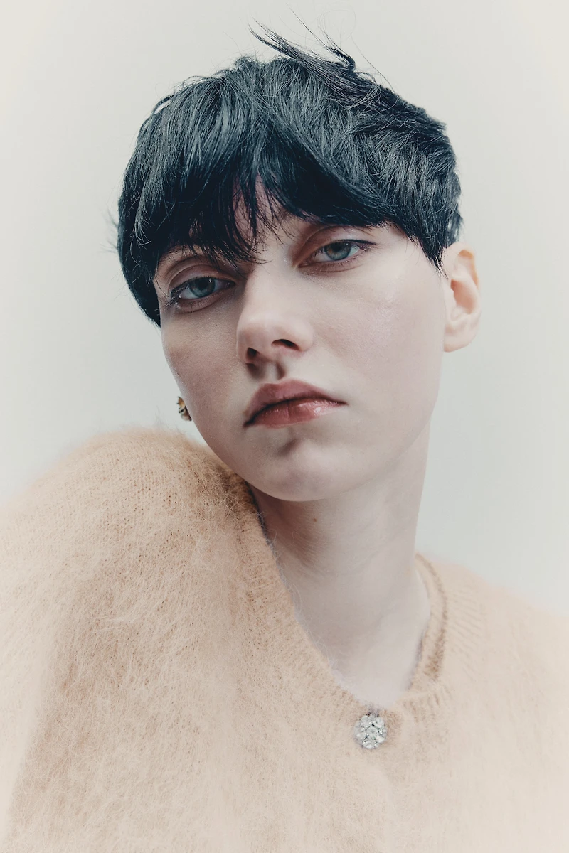 Alpaca-Blend Cardigan