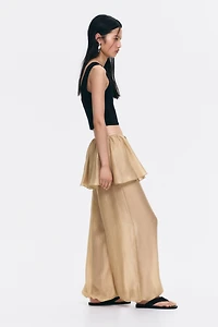 Balloon-Leg Pants with Layered Skirt