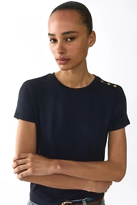 Button-Detail Viscose Top